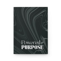 Powered for Purpose Hardcover Journal — Motivational Black Marble Notebook for Goal Setting & Daily Reflection