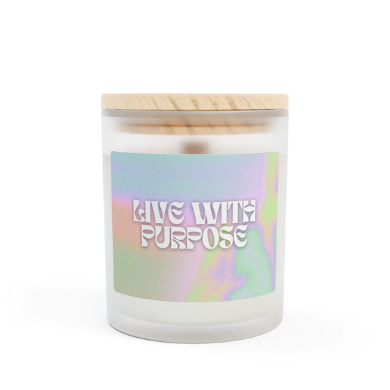 "Live with Purpose" | Inspirational Frosted Glass Candle - 11oz