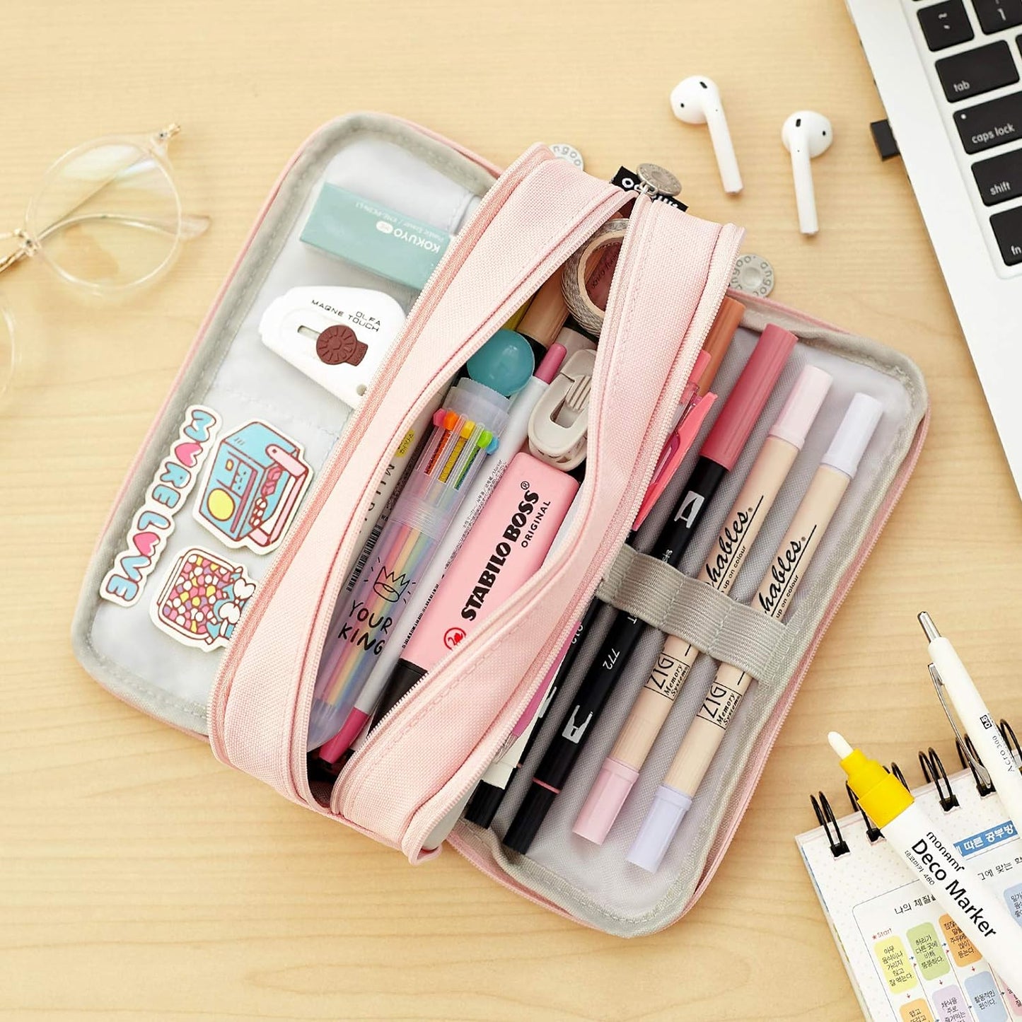 JMKQLZ Multi-layer Pencil Case Large Capacity Pencil Pouch Handheld Pen Bag Cosmetic Portable Gift For Office Teen Men Women Adult - Walmart Supplies